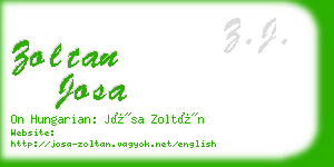 zoltan josa business card